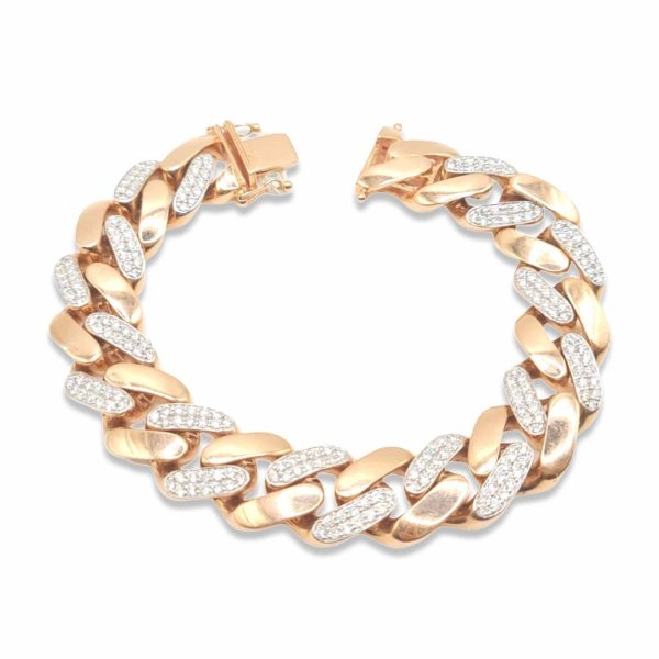 NEW Cuban Chain Diamond Bracelet 14kt Online Sale