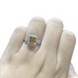 Halo Emerald Citrine Gemstones Diamond Ring 14kt Hot on Sale