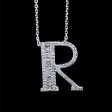 Alphabet Letter R Diamond Necklace 14kt Discount