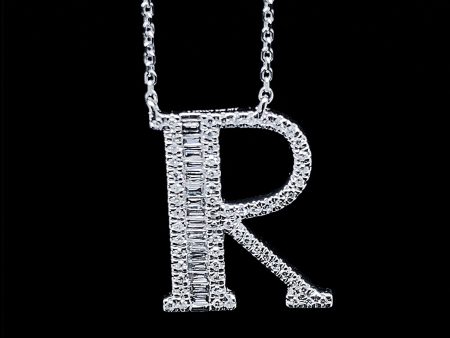 Alphabet Letter R Diamond Necklace 14kt Discount