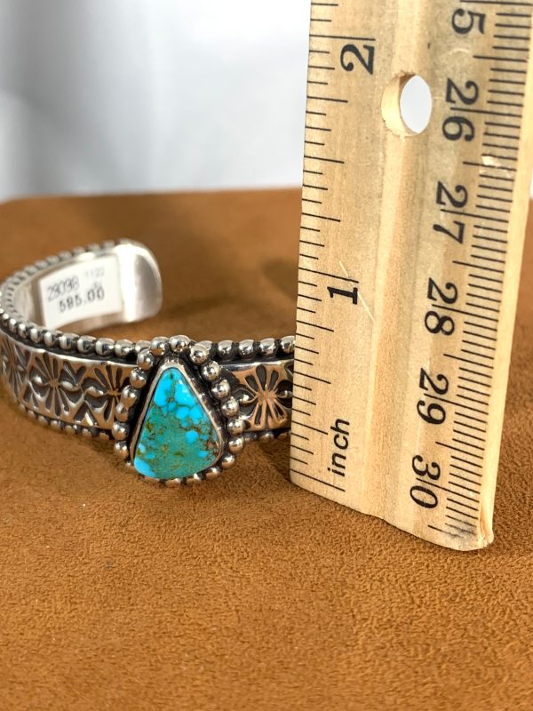 Stamped Turquoise Cuff by Johnathan Nez Online Hot Sale