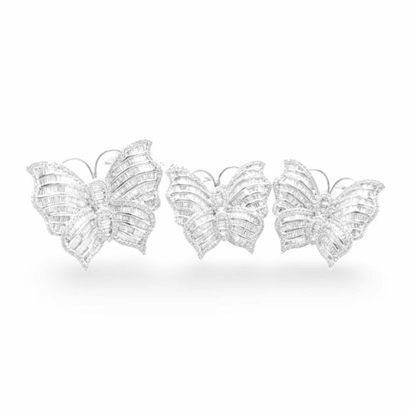 NEW Large Butterfly Diamond Jewelry Set 14kt Hot on Sale