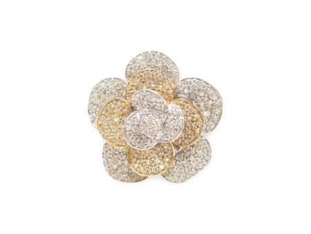 NEW Multi-Tone Flower Diamond Ring 18kt Supply