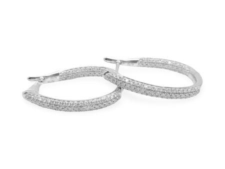 NEW Round Hoop Diamond Earrings 18kt Online Hot Sale