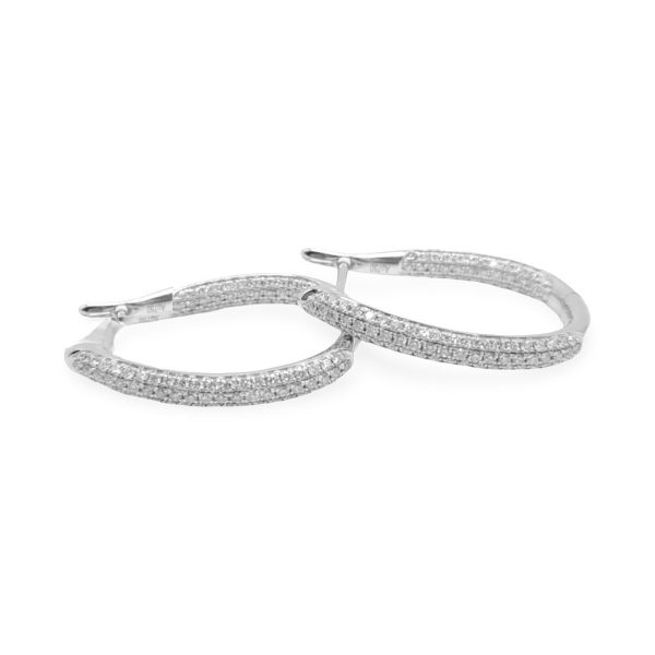 NEW Round Hoop Diamond Earrings 18kt Online Hot Sale