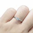 0.51cts E VVS Asscher Baguette Paved Diamond Engagement Ring 14kt #0074 on Sale