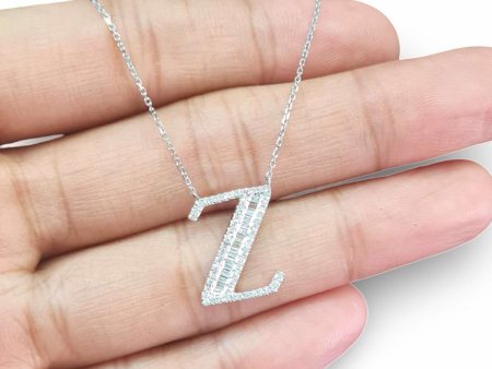 NEW Alphabet Letter Z Diamond Necklace 14kt Online Hot Sale