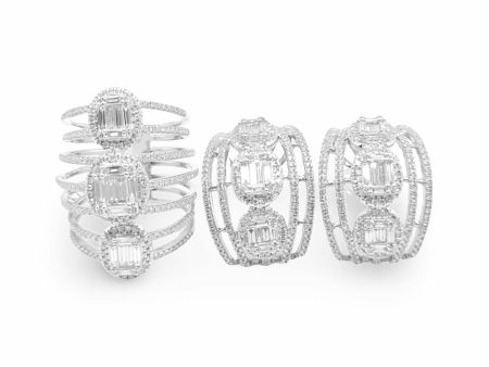 NEW Trio Oval Statement Diamond Jewelry Set 14kt For Discount