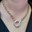 NEW Round Stick Lock Diamond Golden Chain Necklace 14kt Online Hot Sale