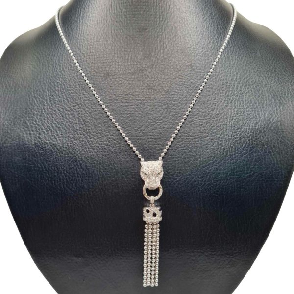 NEW Panther Chandelier Beads Diamond Necklace 18kt on Sale