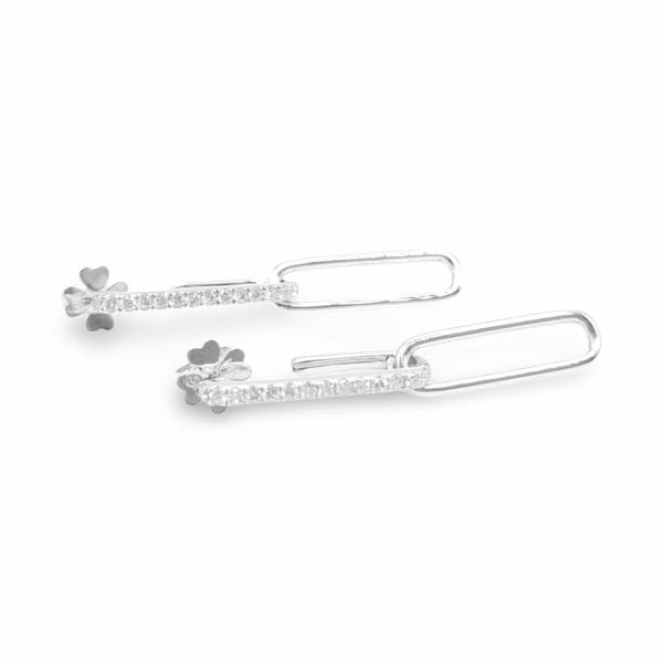 NEW Chain Link Diamond Earrings 14kt For Cheap