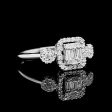 Square Halo Paved Diamond Ring 14kt Online Hot Sale