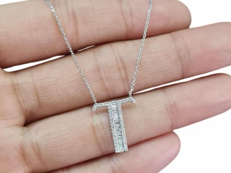 NEW Alphabet T Diamond Necklace 14kt Online Hot Sale