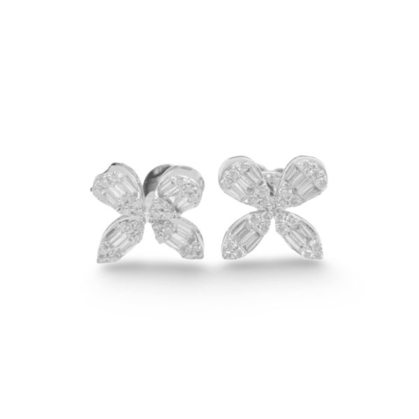 NEW Clover Diamond Stud Earrings 18kt Sale