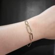 Golden Paper Clip Diamond Bracelet 14kt For Cheap