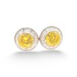 NEW Round Citrine Gemstone Diamond Earrings 18kt Online now