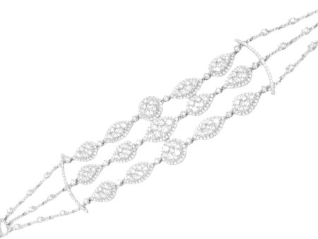 NEW Multi-Shape Trio Layers Diamond Bracelet 18kt Fashion