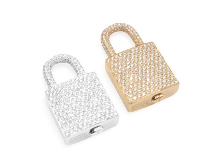 NEW Golden Fully Iced Out PadLock Pendant  Diamond 14kt Sale