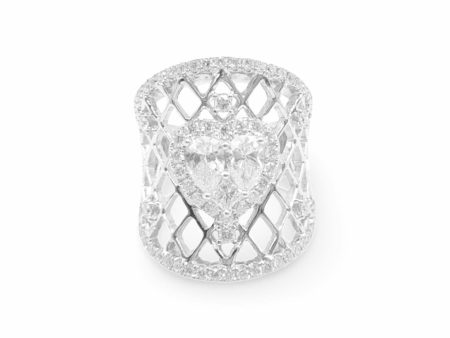 NEW Heart Center Web Statement Diamond Ring 18kt Sale