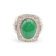 NEW Vintage Imperial Jadeite Jade Diamond Ring Men 18kt Discount