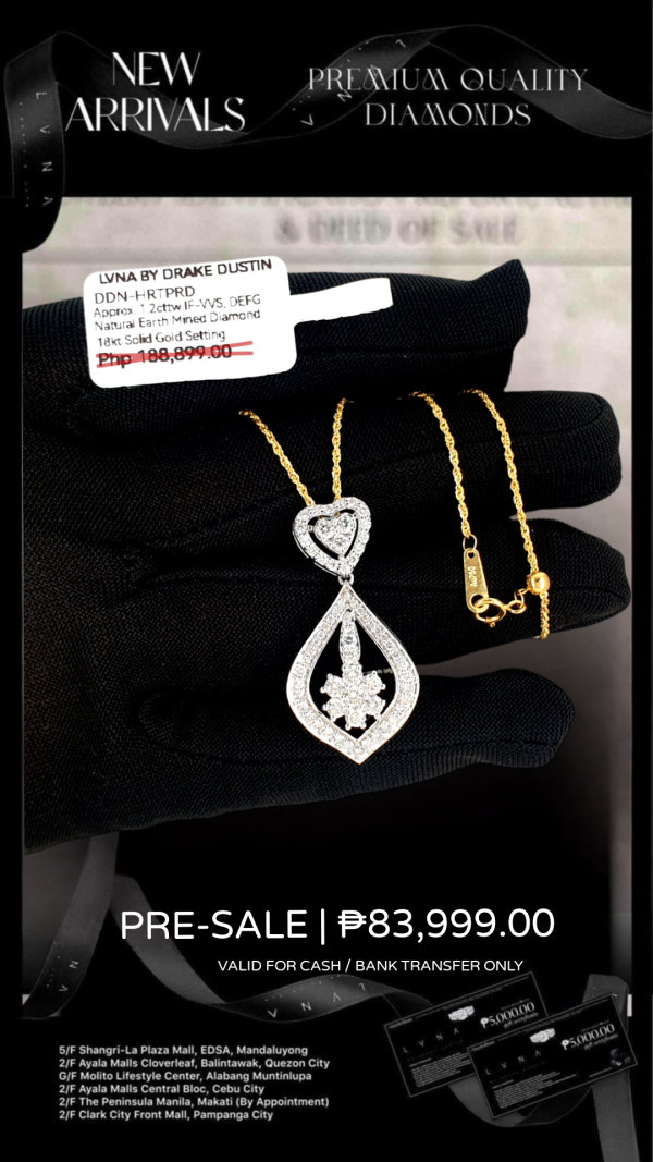 #LVNA2024 | 18kt Heart Pear Halo Diamond Necklace Hot on Sale