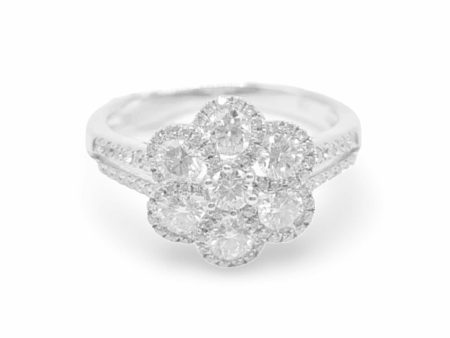 NEW Flower Halo Paved Diamond Ring 18kt Supply