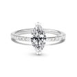 0.54cts G VS Marquise Paved Diamond Engagement Ring 14kt Hot on Sale