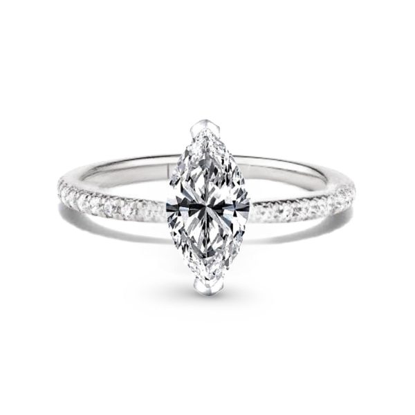 0.54cts G VS Marquise Paved Diamond Engagement Ring 14kt Hot on Sale