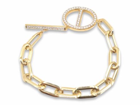 NEW Chain Belt Lock Diamond Bracelet 14kt For Cheap