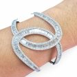 NEW Overlap Twisted Statement Diamond Bangle 18kt For Discount