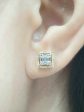 Golden Square Edge Stud Diamond Earrings 14kt on Sale