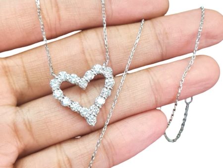 NEW Heart Round Diamond Necklace 18kt Fashion