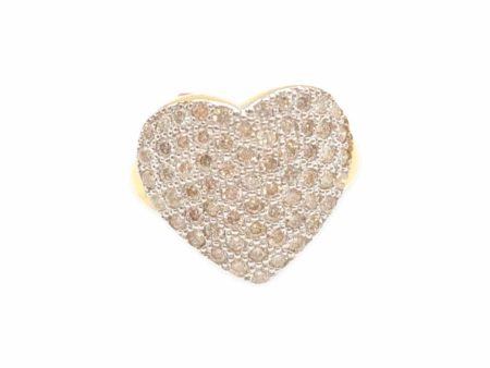 NEW Golden Heart Diamond Ring 18kt For Sale