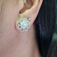 New Floral Snow Flake Invisible Diamond Earrings 18kt Discount