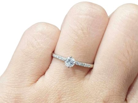 0.53cts H I2 Round Brilliant Diamond Engagement Ring 14kt Online