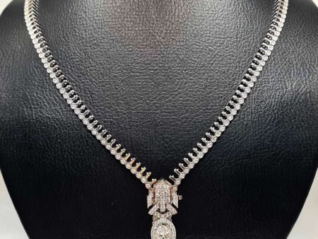 NEW Zip Deco Oval Diamond Necklace 14kt Supply