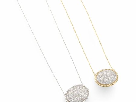 NEW Oval Diamond Necklace 14kt Fashion