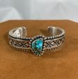 Stamped Turquoise Cuff by Johnathan Nez For Cheap