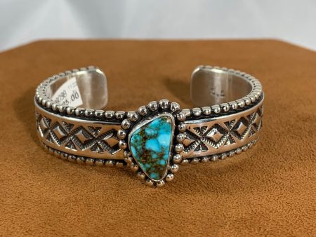 Stamped Turquoise Cuff by Johnathan Nez For Cheap