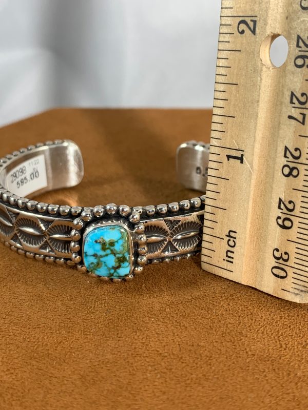 Stamped Turquoise Cuff by Johnathan Nez Online now