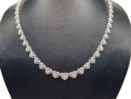 NEW Heart Classic Eternity Diamond Necklace 14kt on Sale