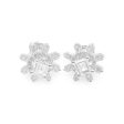 NEW Radiant Floral Stud Diamond Earrings 18kt Online