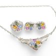 NEW Rainbow Nano Gemstone Deco Diamond Jewelry Set 14kt Sale