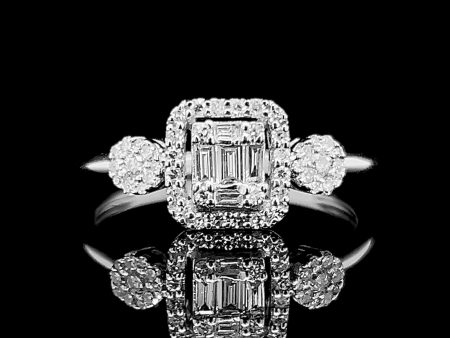 Square Halo Paved Diamond Ring 14kt Online Hot Sale