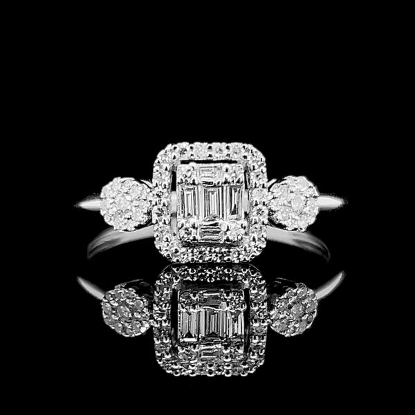 Square Halo Paved Diamond Ring 14kt Online Hot Sale