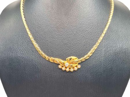 NEW Golden Chain Jacket Diamond Necklace 18kt For Cheap