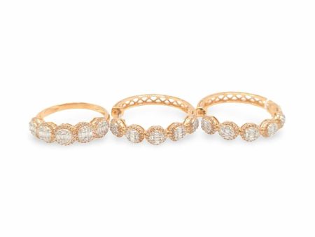 NEW Round Half Eternity Diamond Hoop Jewelry Set 14kt on Sale