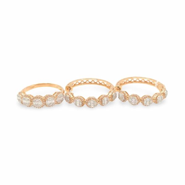 NEW Round Half Eternity Diamond Hoop Jewelry Set 14kt on Sale