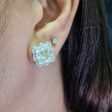 NEW Square Deco Round Diamond Earrings 18kt Online