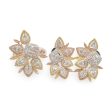 NEW Multi-Coated Cluster Shape Statement Diamond Earrings 14kt For Cheap